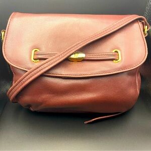 Etienne Aigner Oxblood Leather Crossbody Bag